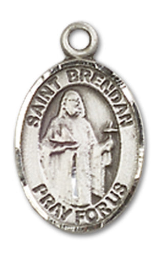 St. Brendan the Navigator Charm Medal, Fine Pewter, 1/2", your choice of chain, # 10319