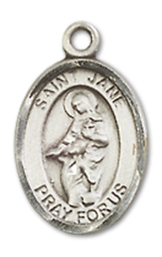 1/2" Fine Pewter St. Jane of Valois Charm Medal, Your Choice of Chain, # 10329