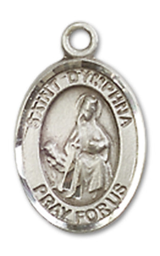 St. Dymphna Fine Pewter Charm Medal, 1/2", Your Choice of Chain # 10718