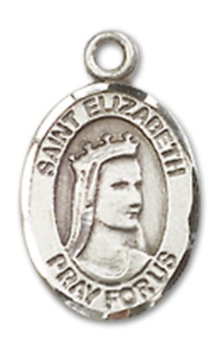 St. Elizabeth of Hungary Charm Medal, Sterling Silver, 1/2", Your choice of chain, # 9958