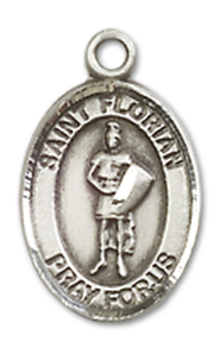 St. Florian Charm Medal, Sterling Silver, 1/2", Your choice of chain, # 9959