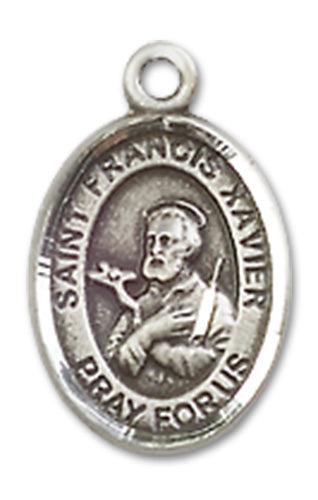 St. Francis Xavier Charm Medal, Fine Pewter, 1/2", Your choice of chain, # 10336