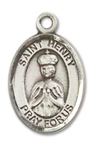1/2" Fine Pewter St. Henry II Charm Medal, Your Choice of Chain, # 10345