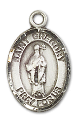 St. Gregory the Great Charm Medal, Sterling Silver, 1/2", Your choice of chain, # 9972