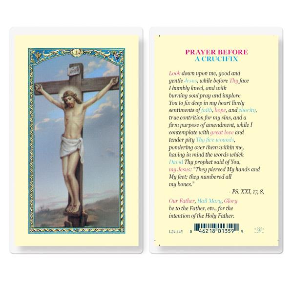 Prayer Before a Crucifix Laminated Holy Cards, 25-Count Value Pack # 99738