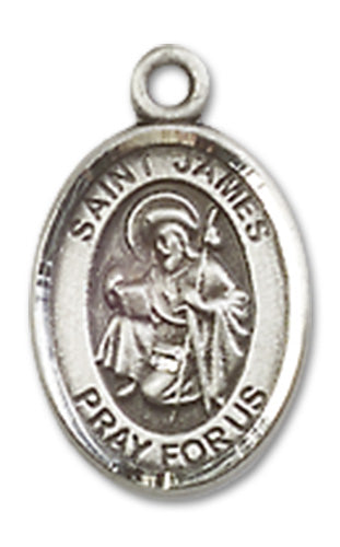 1/2" Fine Pewter St. James the Greater Charm Medal, Your Choice of Chain, # 10349