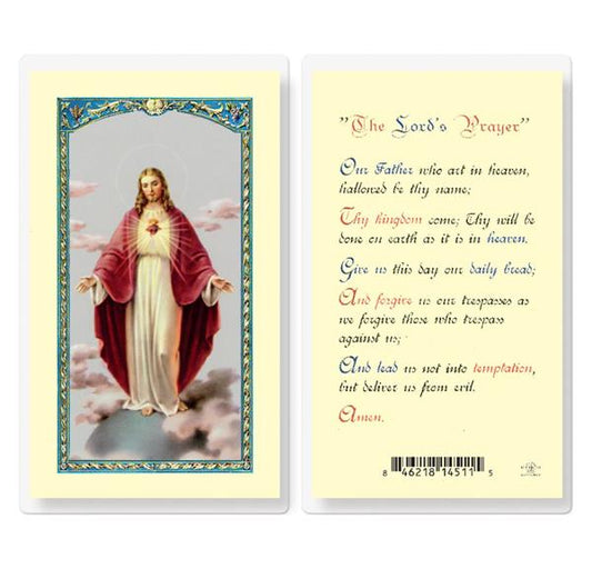 The Lord's Prayer Sacred Heart Laminated Holy Cards, 25-Count Value Pack # 99750