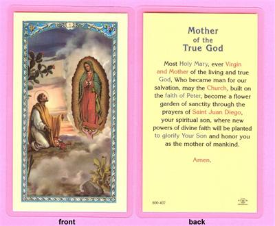 Mother of the True God, Laminated Holy Card,. # 99771.|