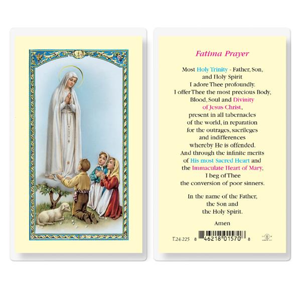 Fatima Prayer Laminated Holy Cards, 25-Count Value Pack # 99775
