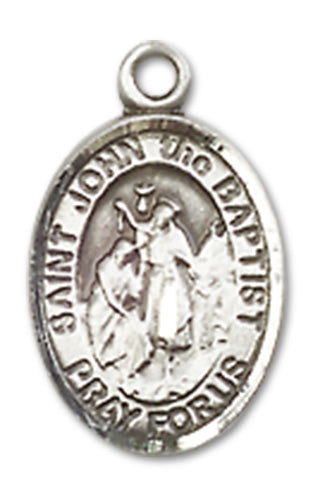 1/2" Fine Pewter St. John the Baptist Charm Medal, Your Choice of Chain, # 10353