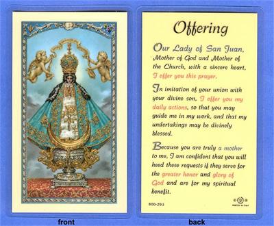 Offering, Laminated Holy Card,. # 99787.|