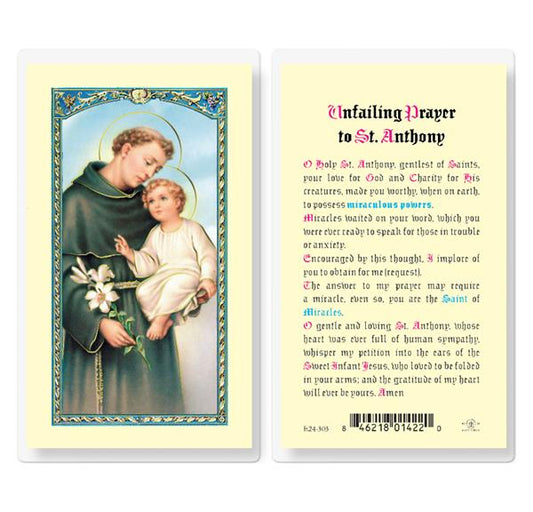 Unfailing Prayer to St. Anthony Laminated Holy Cards, 25-Count Value Pack # 99806