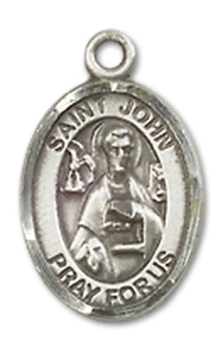 1/2" Sterling Silver St. John the Apostle Charm Medal, Your Choice of Chain, # 9980