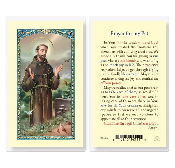 Prayer for My Pet Laminated Holy Cards, 25-Count Value Pack # 99814