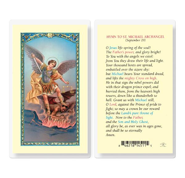 Hymn to St. Michael Laminated Holy Cards, 25-Count Value Pack # 99819