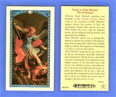 Prayer to St. Michael The Archangel, Laminated Holy Card,. # 99820|