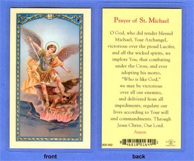 Prayer of St. Michael, Laminated Holy Card,. # 99823|