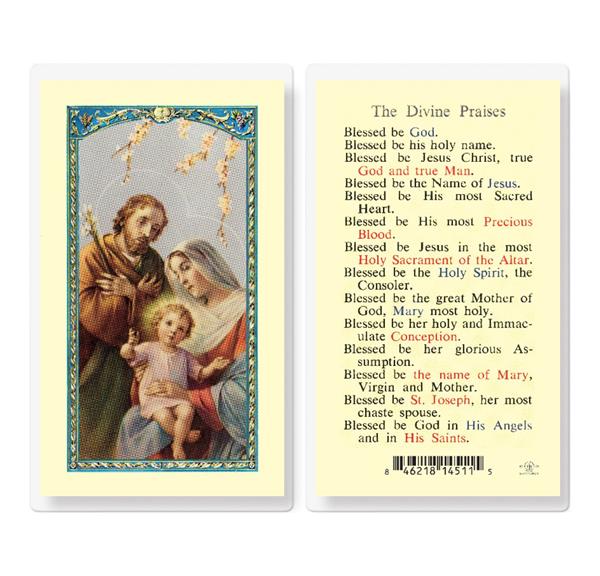 The Divine Praises Holy Family Laminated Holy Cards, 25-Count Value Pack # 99834