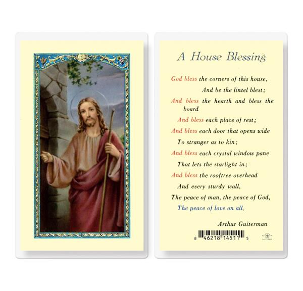 A House Blessing Jesus Knocking Laminated Holy Cards, 25-Count Value Pack # 99838