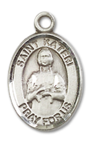 Fine Pewter 1/2" Charm Medal, Kateri Tekakwitha, Your Choice of Chain, # 10359