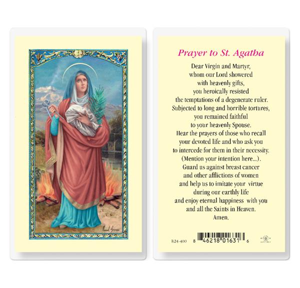 Prayer to St. Agatha Laminated Holy Cards, 25-Count Value Pack # 99840