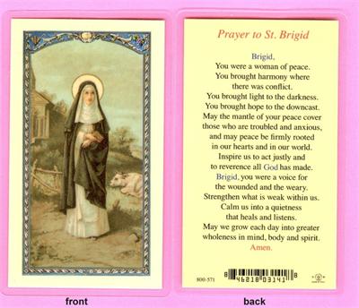 Prayer to St. Brigid Laminated Holy Card, # 99848|