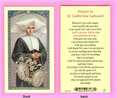 Prayer to St. Catherine Laboure Laminated Holy Card, # 99851|