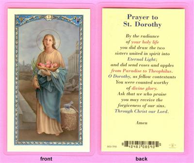 St. Dorothy Laminated Holy Card, # 99857|