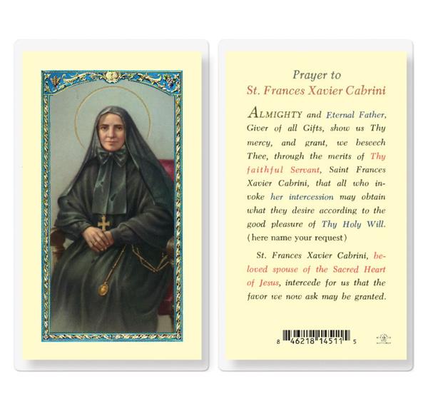 Prayer to St. Frances Xavier Cabrini Laminated Holy Cards, 25-Count Value Pack # 99862
