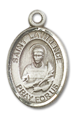 1/2" Sterling Silver St. Lawrence Charm Medal, Your Choice of Chain, # 9986