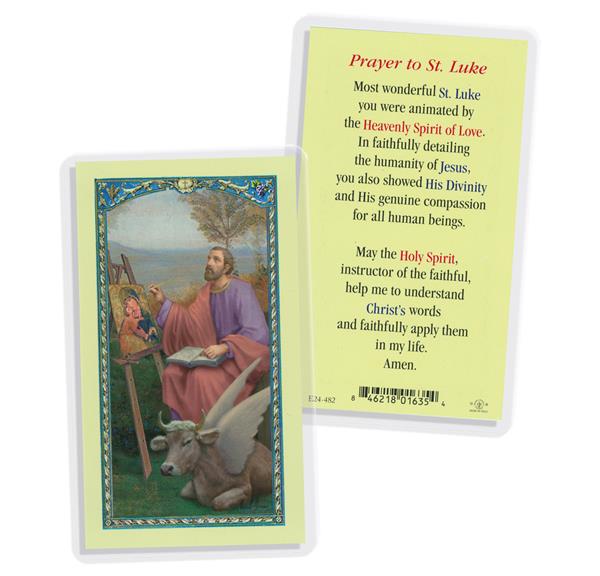 Prayer to St Luke Laminated Holy Card, # 99882