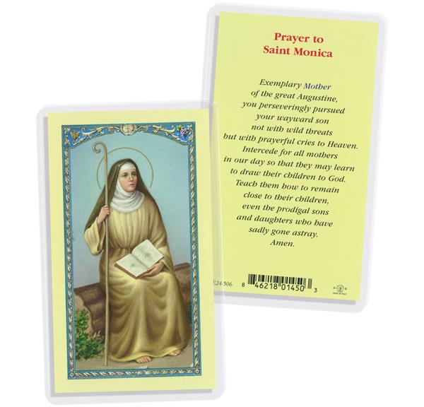 St Monica Laminated Holy Card, # 99894