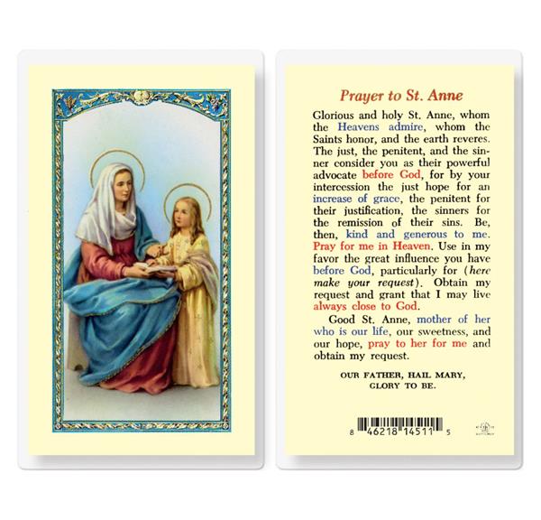 Prayer to St. Anne Laminated Holy Cards, 25-Count Value Pack # 99923