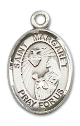 1/2" Fine Pewter St. Margaret Charm Medal, Your Choice of Chain, # 10381