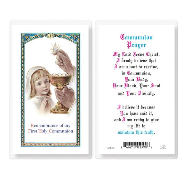 Communion Prayer for Girls Laminated Holy Cards, 25-Count Value Pack # 99960