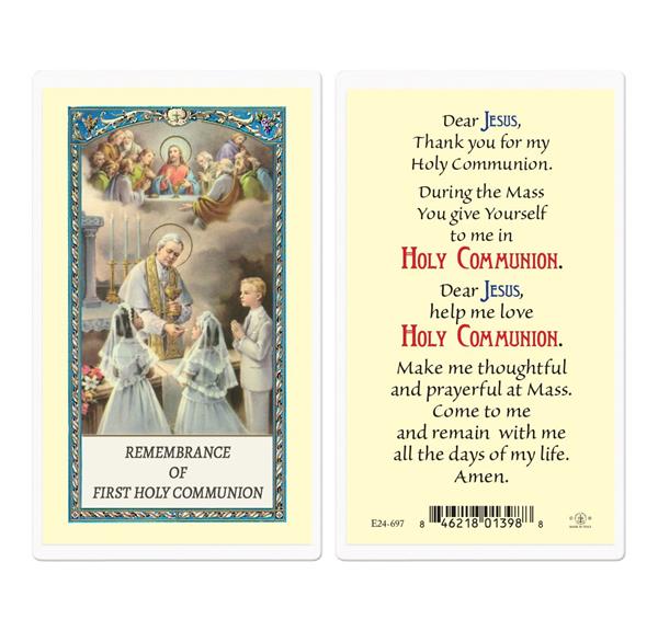 First Communion Prayer with Boy & Girl Laminated Holy Cards, 25-Count Value Pack # 99963
