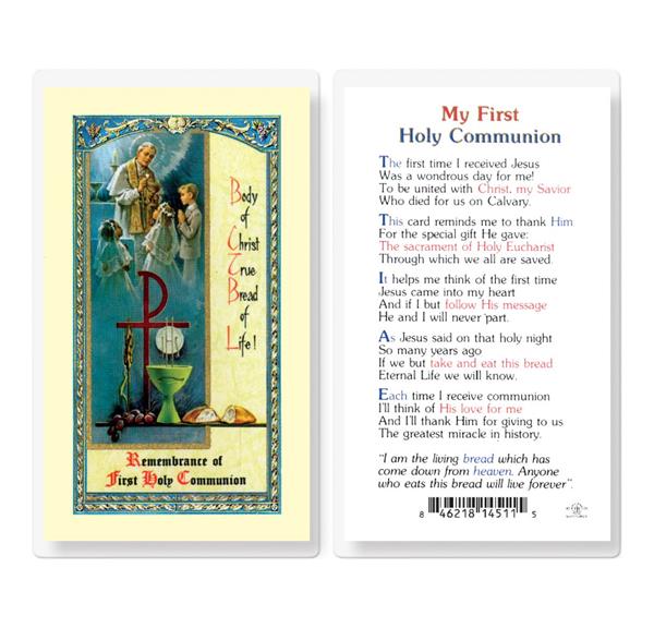 My First Holy Communion Laminated Holy Cards, 25-Count Value Pack # 99964