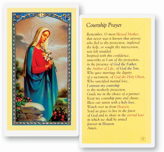 Courtship Prayer Laminated Holy Card, # 99996