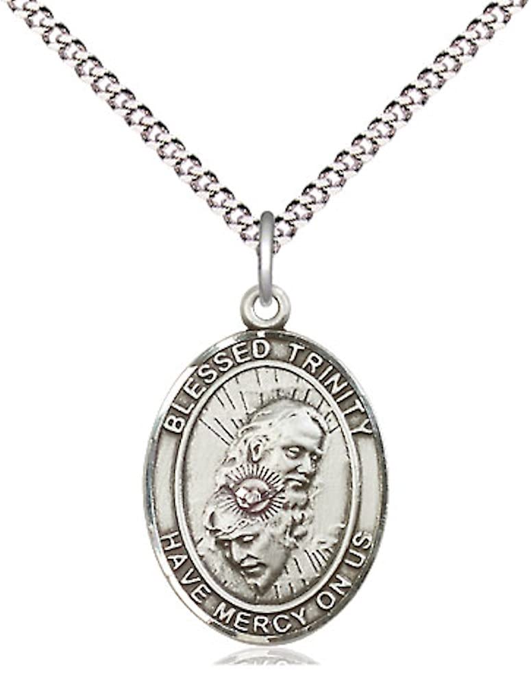 Blessed Trinity Medal in Fine Pewter, 3/4" tall, Your Choice of Chain, # 5695