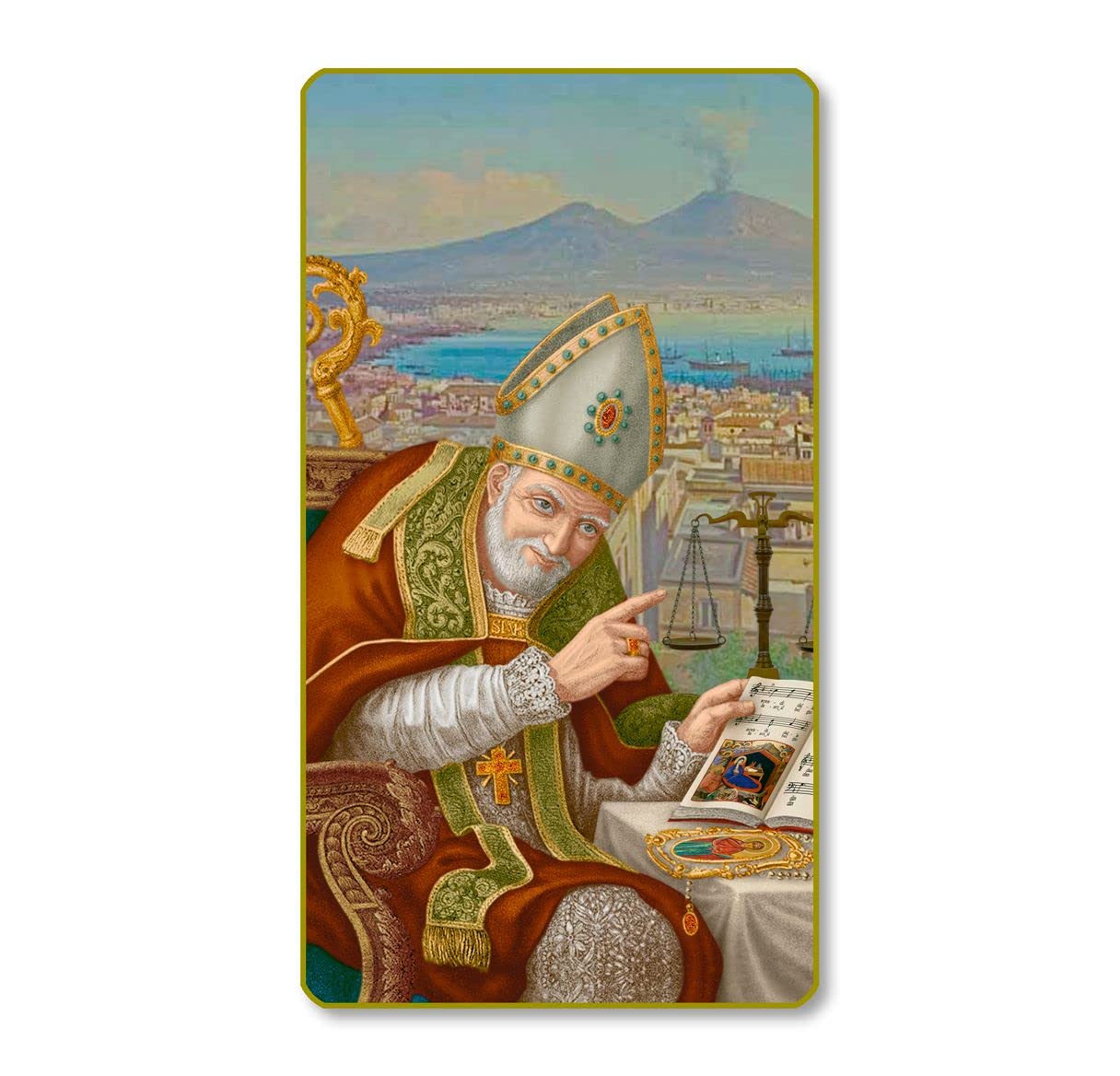 St. Alphonsus Liguori Italian Paper Holy Cards, 2"x4", Blank Back, 100-Pack, # 6203