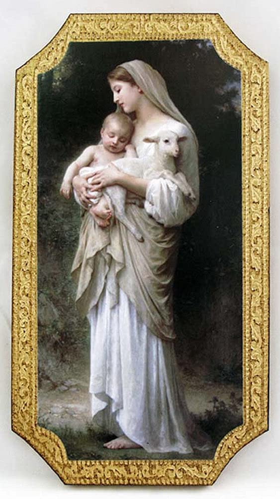 Innocence by Bouguereau Florentine Plaque, 5x9". Made in Italy., 1101176