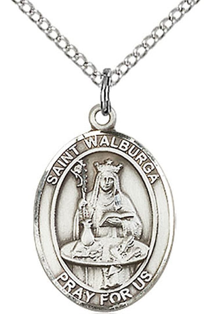 St. Walburga Medal in Fine Pewter, 3/4" tall, Your Choice of Chain # 17268