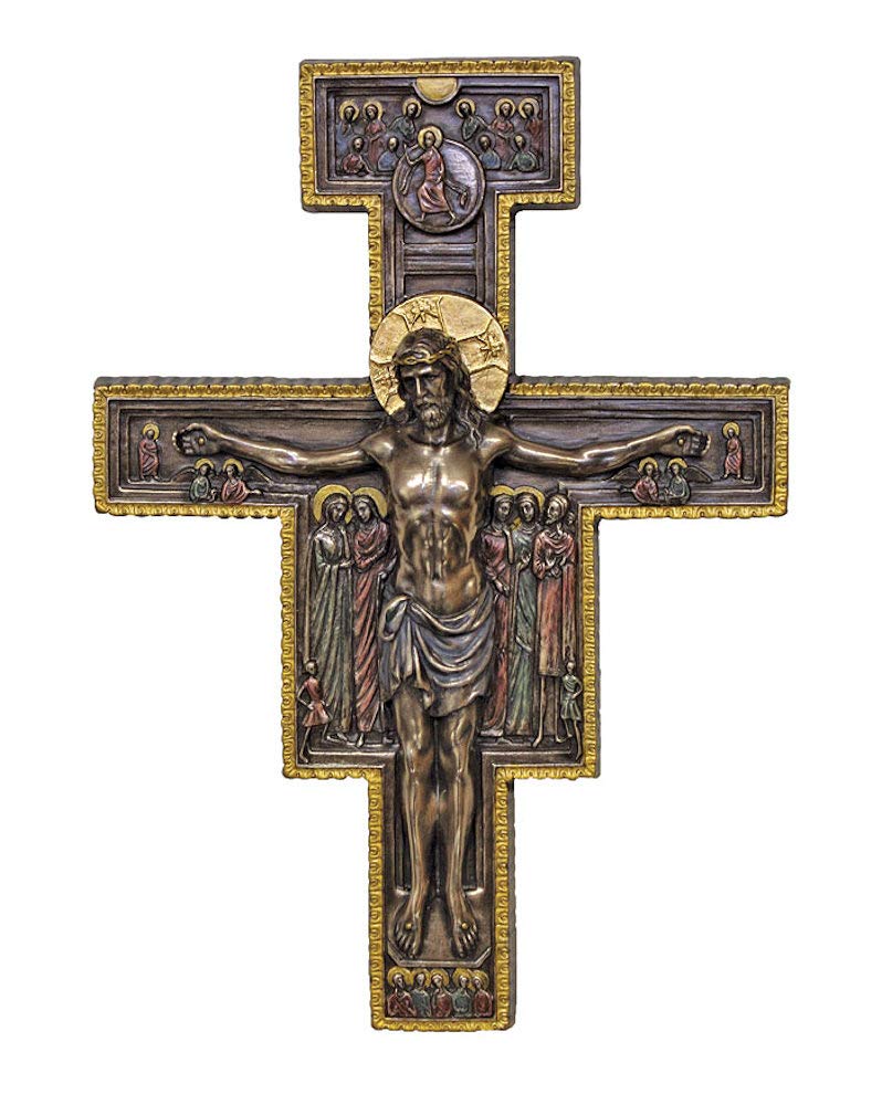 10" San Damiano Crucifix, Cold Cast Bronze, # 90360