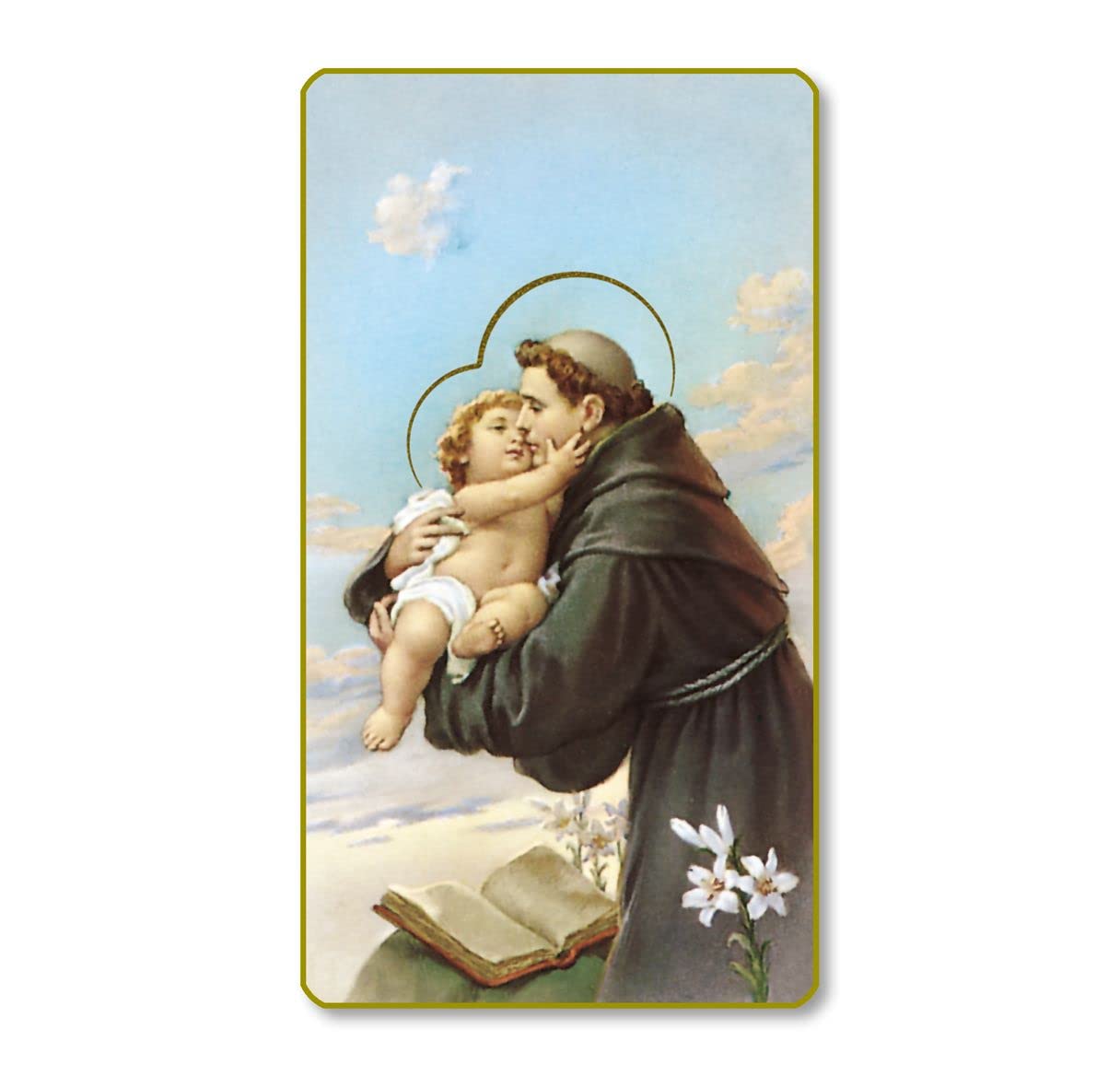 St. Anthony of Padua Italian Paper Holy Cards, 2"x4", Blank Back, 100-Pack, # 5970