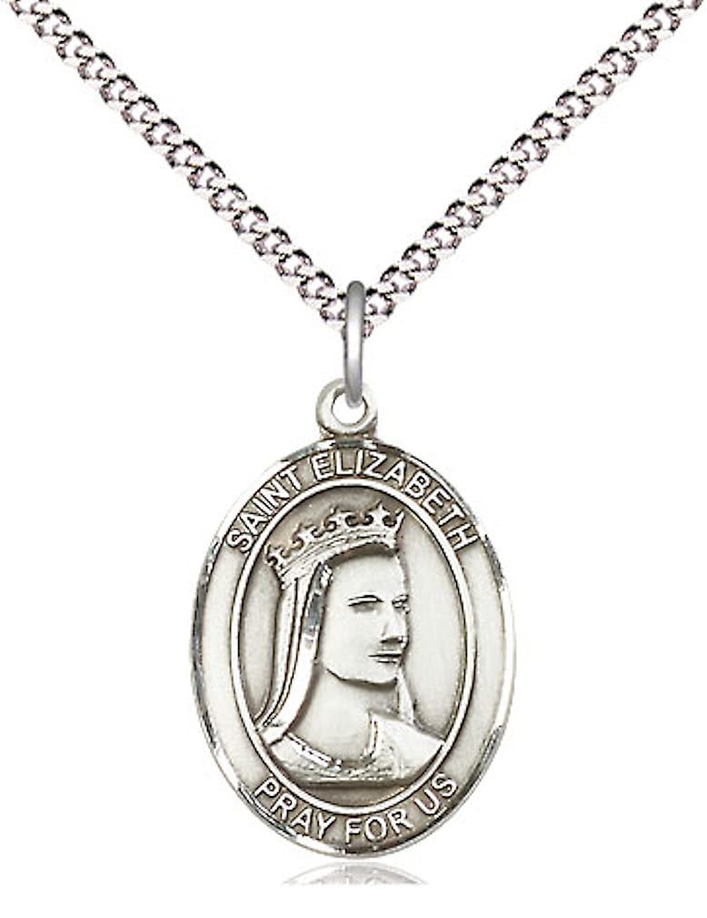 St. Elizabeth of Hungary Medal in Fine Pewter, 3/4" tall, Your Choice of Chain # 17024