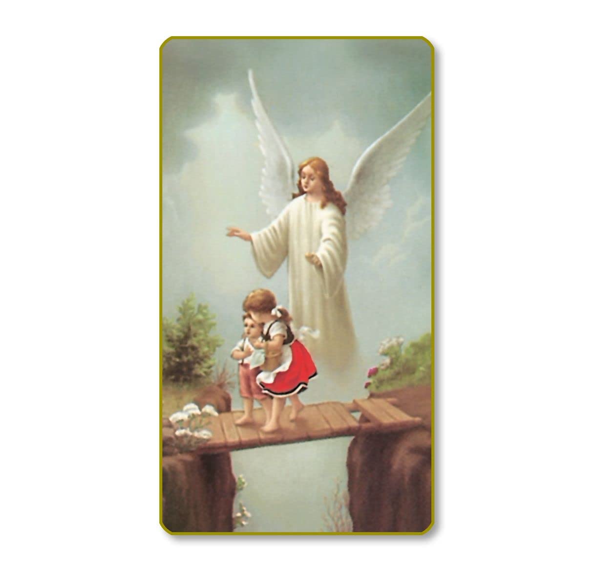 Guardian Angel Italian Paper Holy Cards, 2"x4", Blank Back, 100-Pack, # 6232
