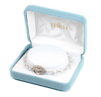 Miraculous Medal Bracelet, 7.5" All Sterling, # 96750 image test