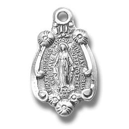 Sterling Miraculous Medal, 3/4", Your choice of chain, # 97011
