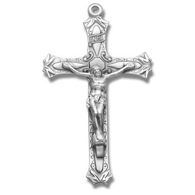Sterling Crucifix, 1-5/16", Your Choice of Chain, # 96848