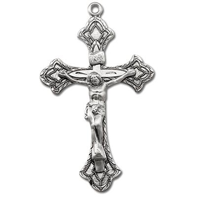 Sterling Crucifix, 1-11/16", Your Choice of Chain, # 96866